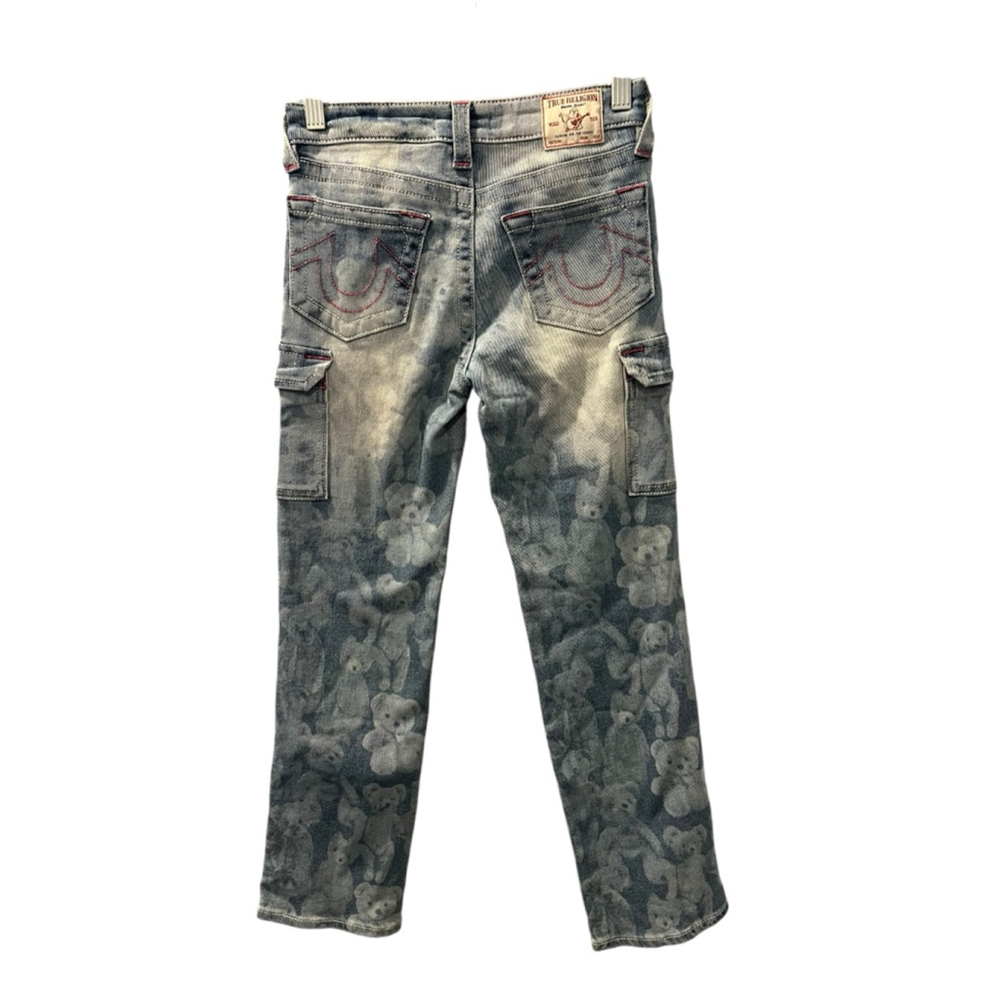 True Religion Teddy Bear Proto Submit Sample Size 8 Girls Cargo Jeans Wide RARE - Picture 9 of 13